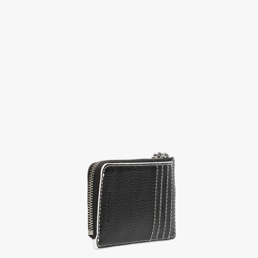 The Colourblock Small White Cotton Multi Leather Top Zip Wallet