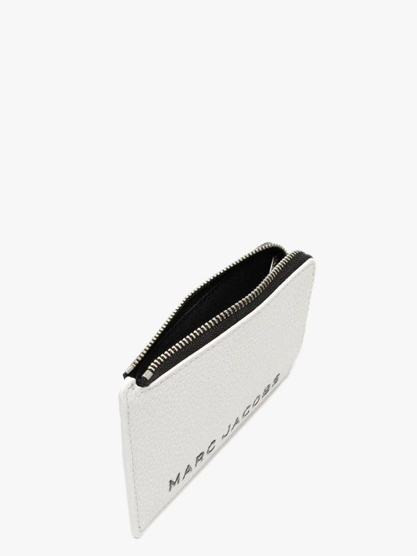 The Colourblock Small White Cotton Multi Leather Top Zip Wallet