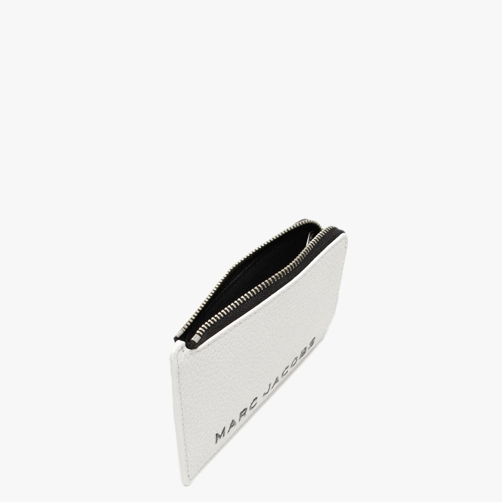 The Colourblock Small White Cotton Multi Leather Top Zip Wallet