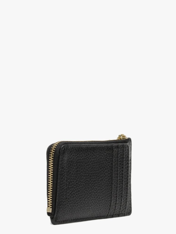 The Bold Small Black Leather Top Zip Wallet