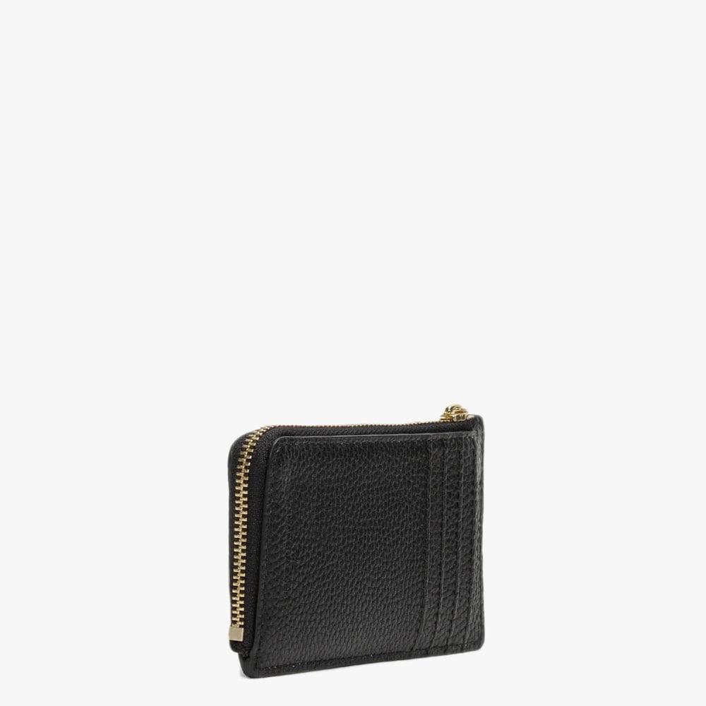 The Bold Small Black Leather Top Zip Wallet