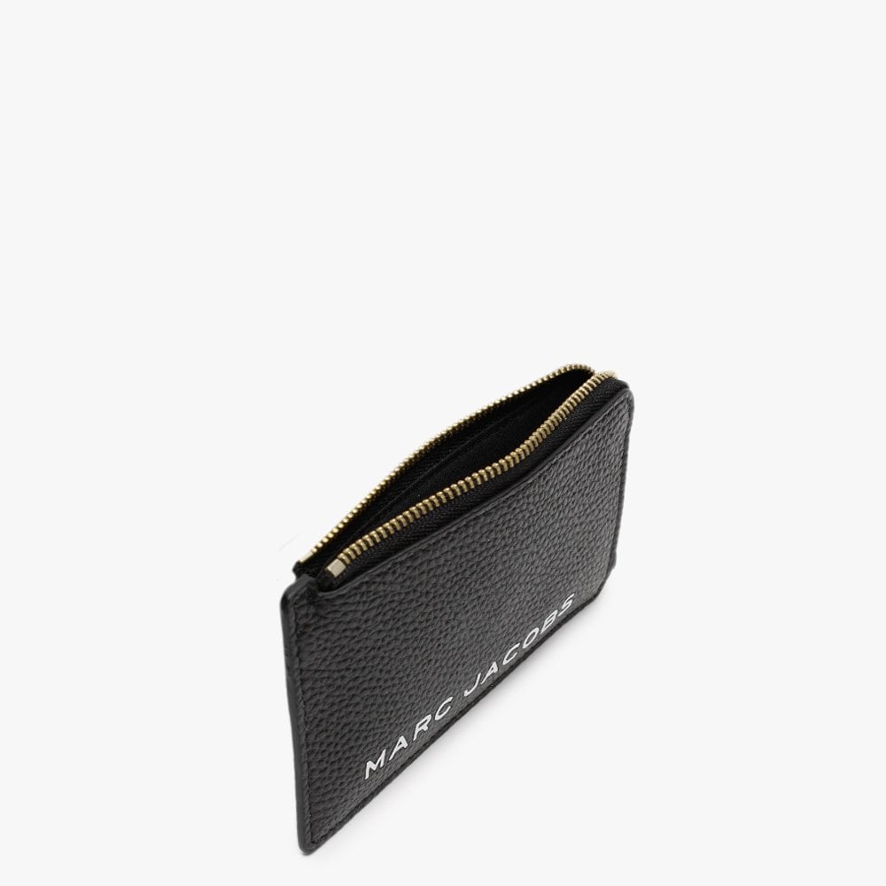 The Bold Small Black Leather Top Zip Wallet