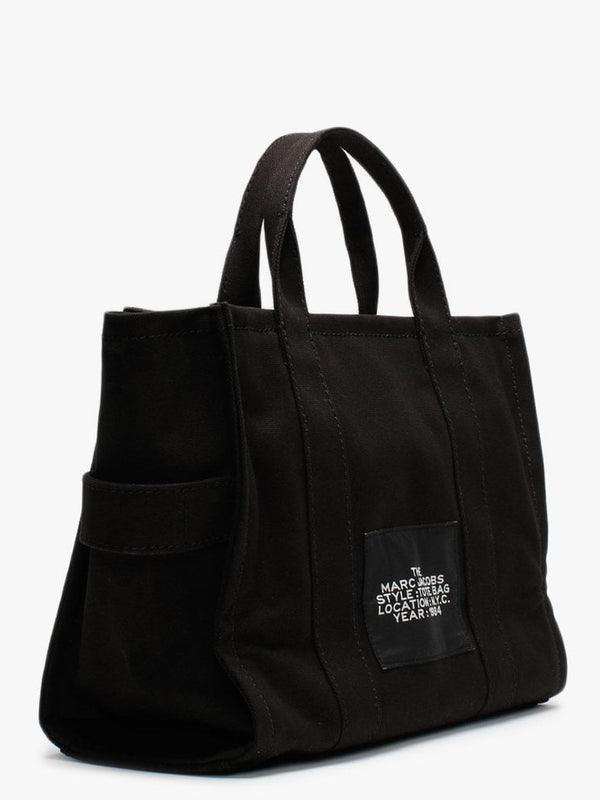 The Medium Traveler Black Canvas Tote Bag
