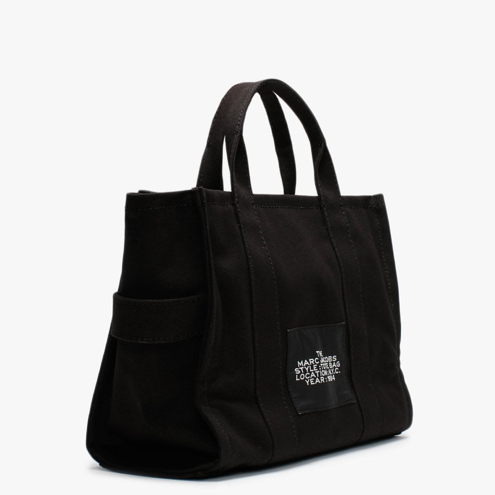 The Medium Traveler Black Canvas Tote Bag