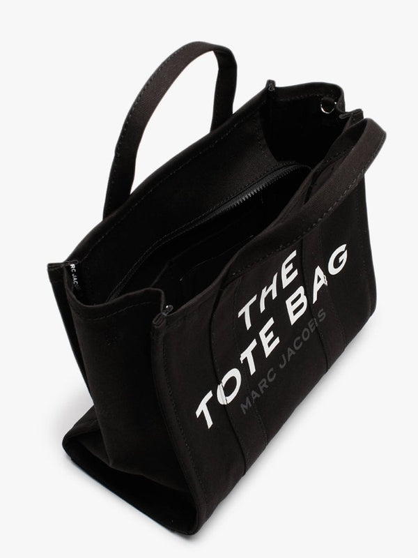 The Medium Traveler Black Canvas Tote Bag