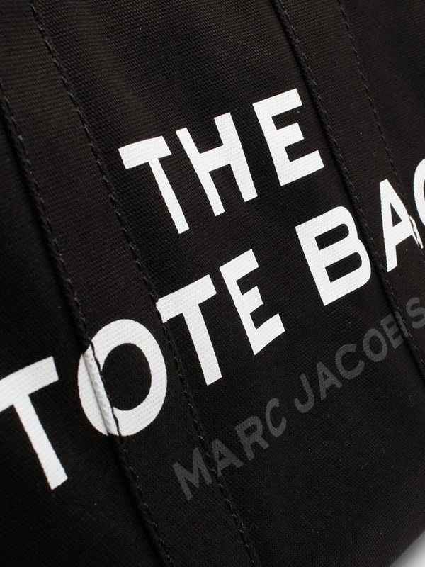 The Medium Traveler Black Canvas Tote Bag