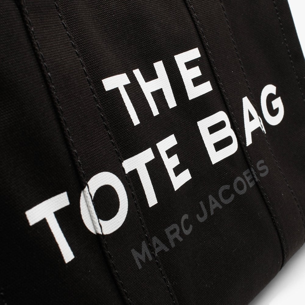 The Medium Traveler Black Canvas Tote Bag