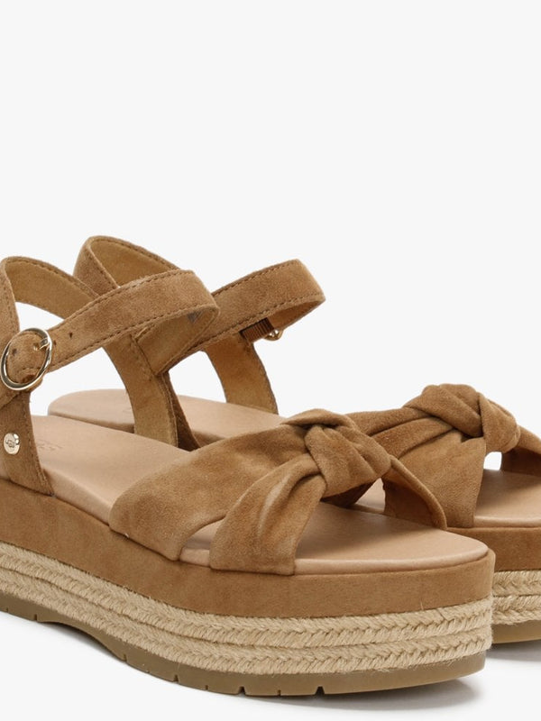 Trisha Chestnut Suede Platform Sandals