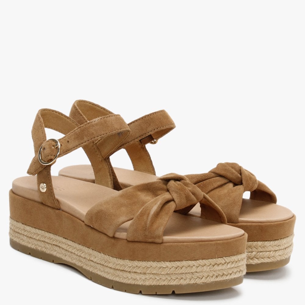 Trisha Chestnut Suede Platform Sandals