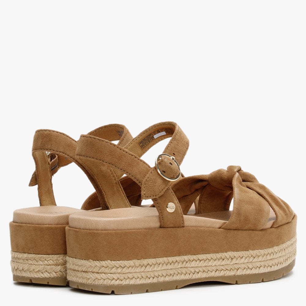 Trisha Chestnut Suede Platform Sandals