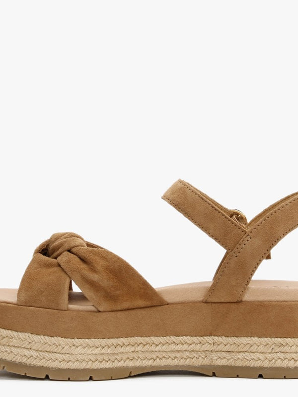 Trisha Chestnut Suede Platform Sandals