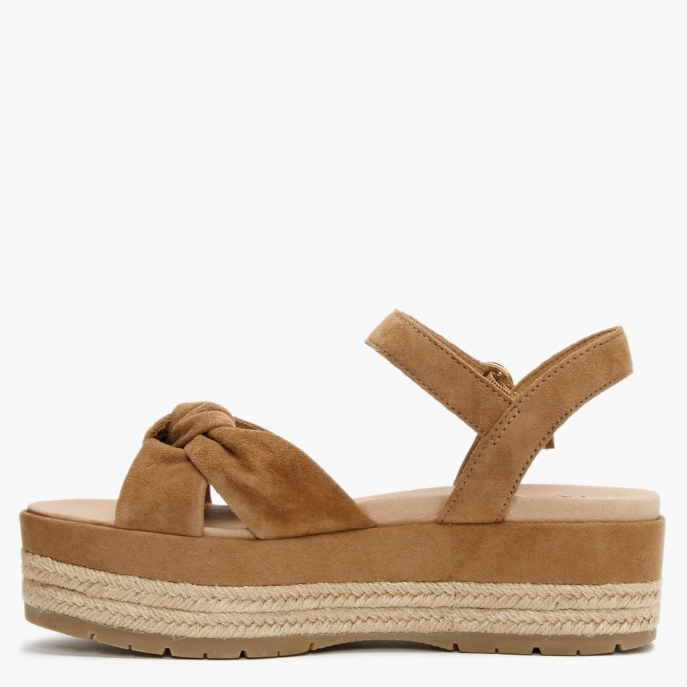 Trisha Chestnut Suede Platform Sandals