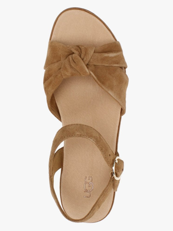 Trisha Chestnut Suede Platform Sandals
