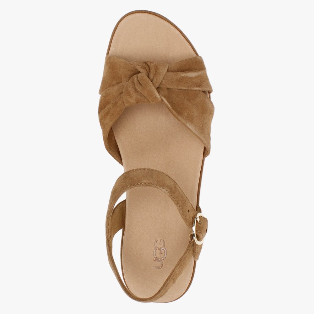 Trisha Chestnut Suede Platform Sandals