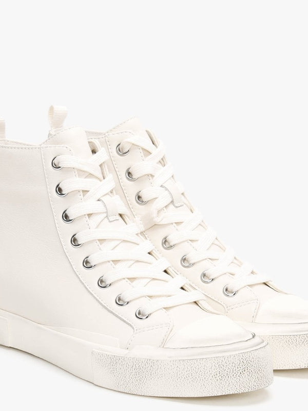 Ghilby Bis Off White Leather High Top Trainers
