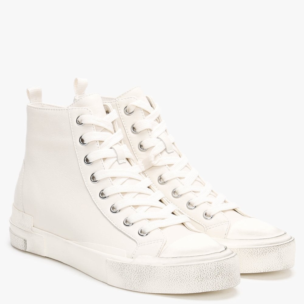Ghilby Bis Off White Leather High Top Trainers