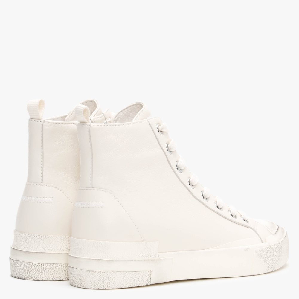 Ghilby Bis Off White Leather High Top Trainers