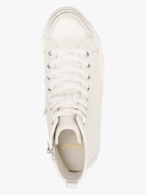 Ghilby Bis Off White Leather High Top Trainers