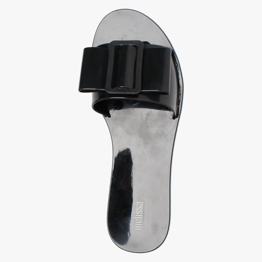 Babe Black Bow Buckle Sliders