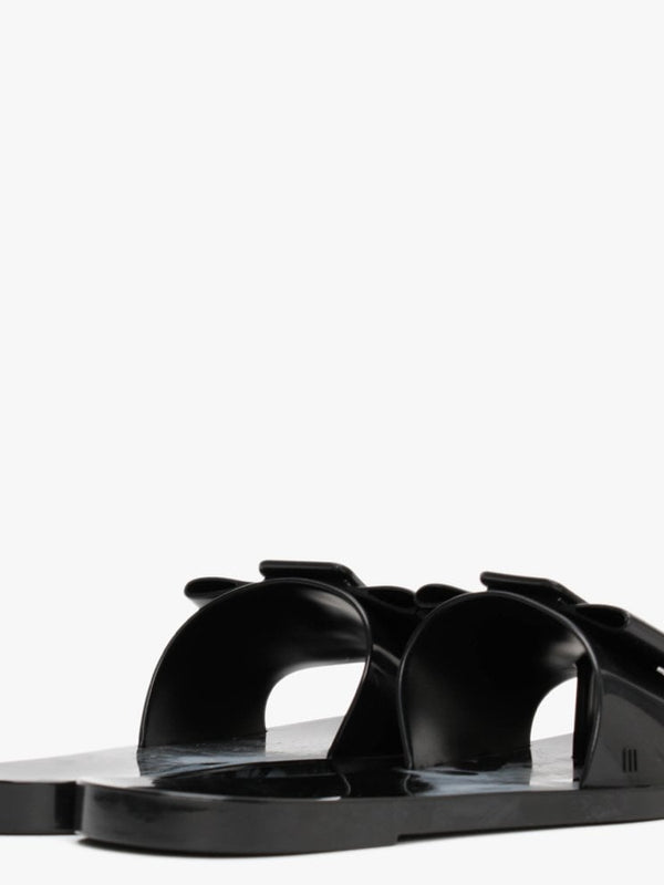 Babe Black Bow Buckle Sliders