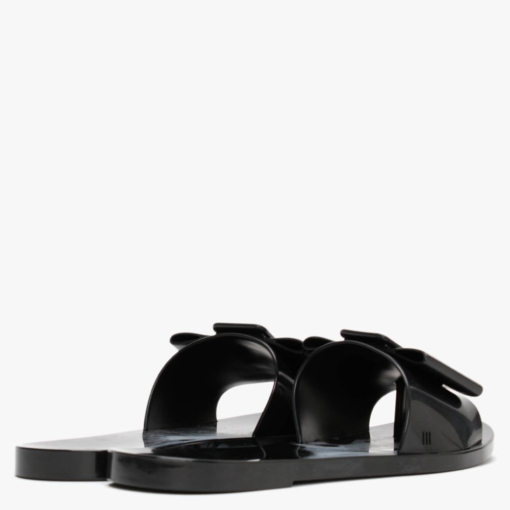 Babe Black Bow Buckle Sliders
