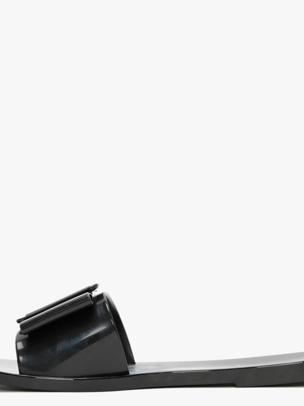 Babe Black Bow Buckle Sliders