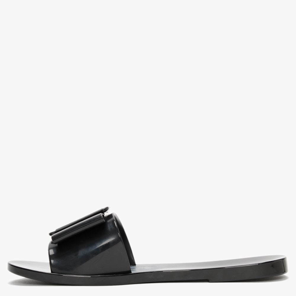 Babe Black Bow Buckle Sliders