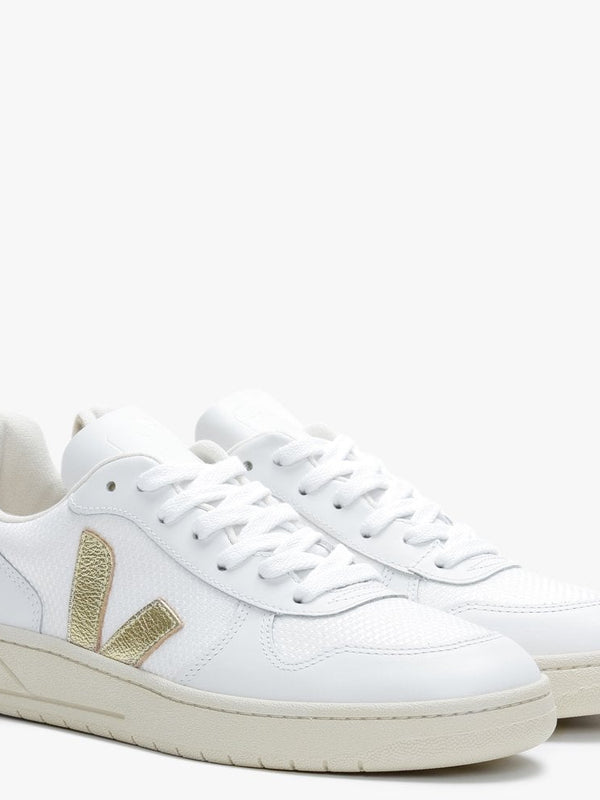 V-10 B-MESH White Gold Leather Trainers