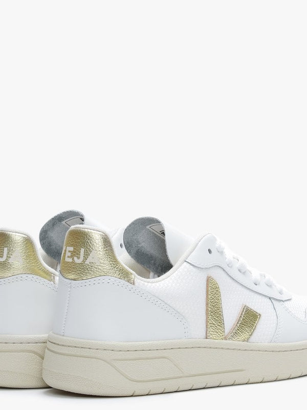 V-10 B-MESH White Gold Leather Trainers