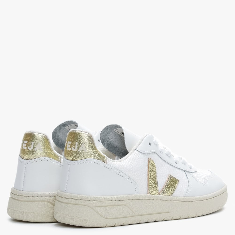 V-10 B-MESH White Gold Leather Trainers