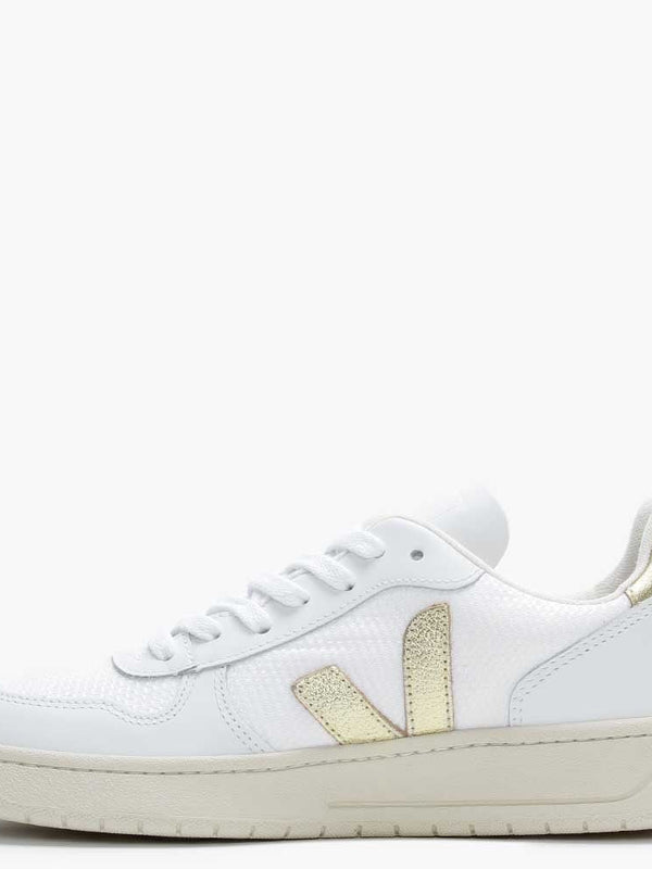 V-10 B-MESH White Gold Leather Trainers