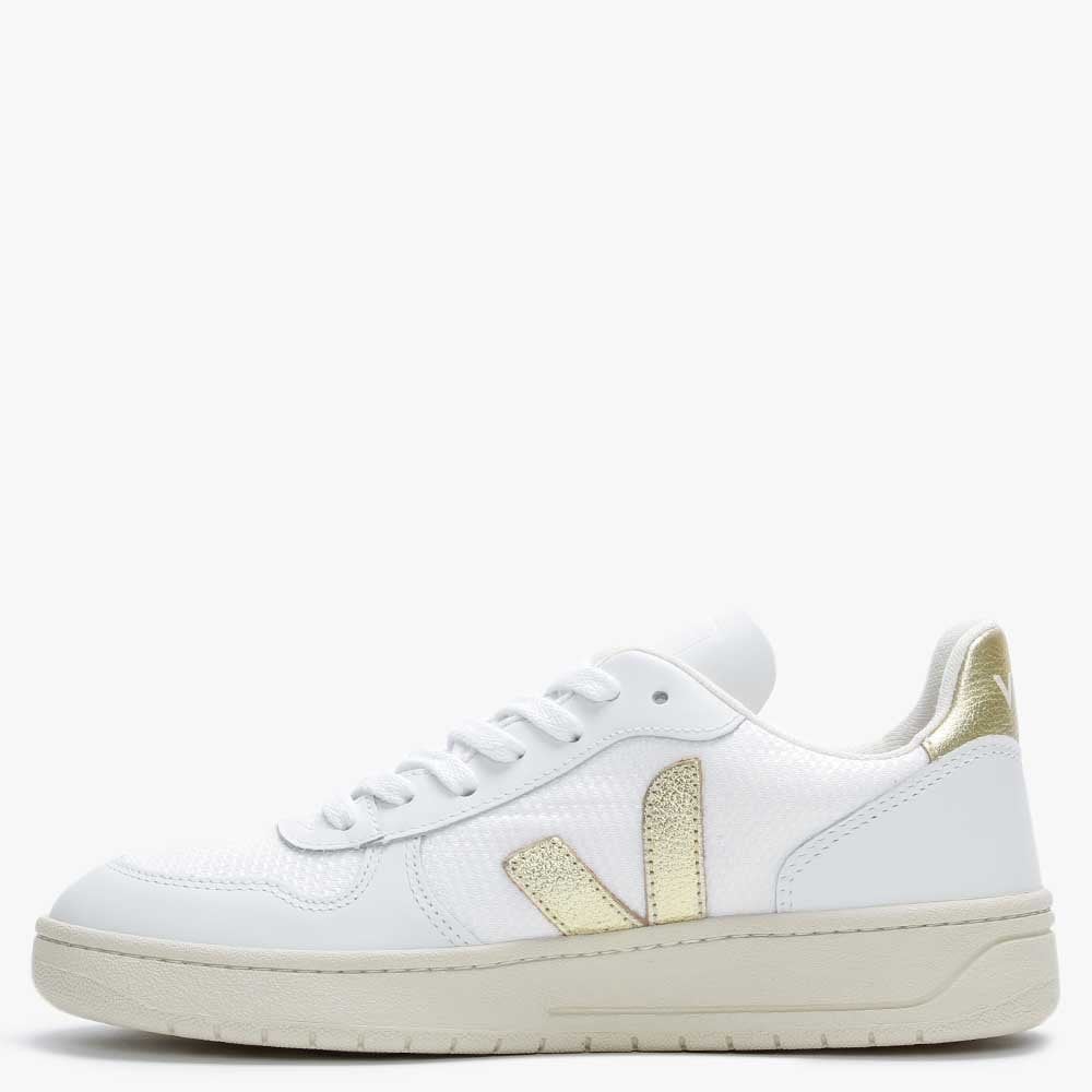 V-10 B-MESH White Gold Leather Trainers