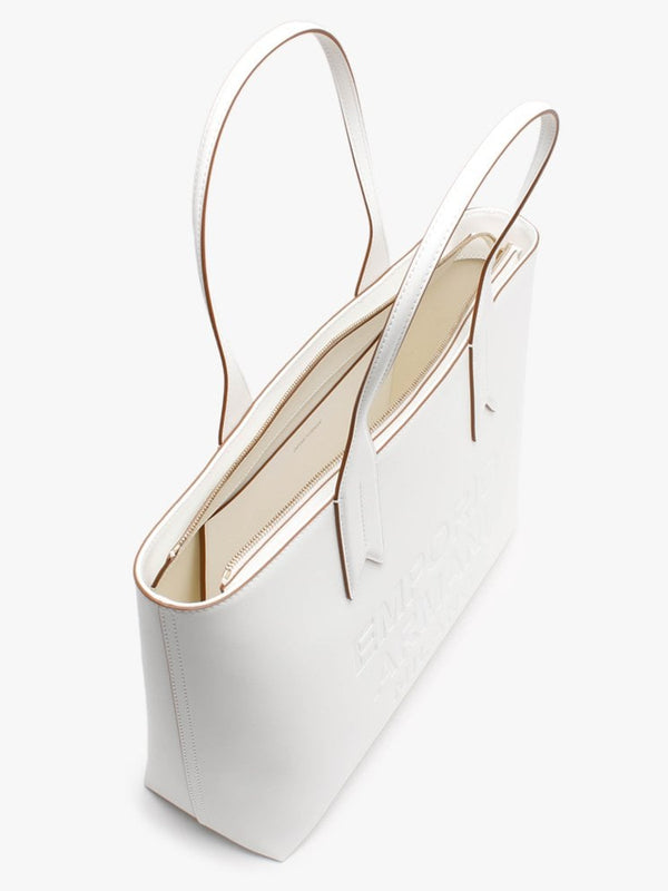 Logo White Shopper Bag