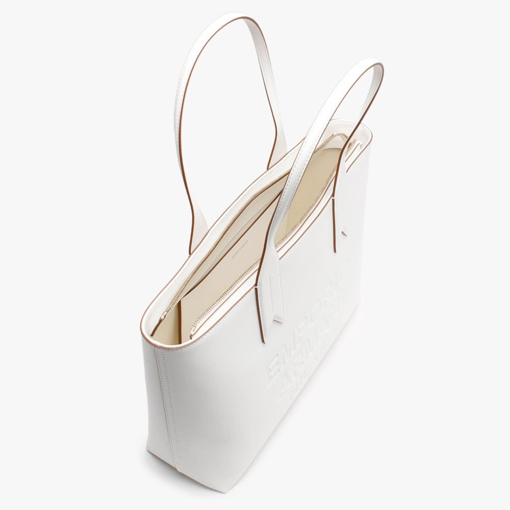 Logo White Shopper Bag