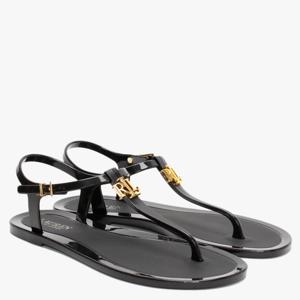 Ashtyn Black Logo Sandals