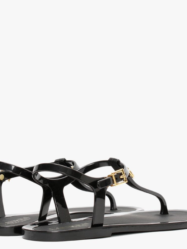 Ashtyn Black Logo Sandals