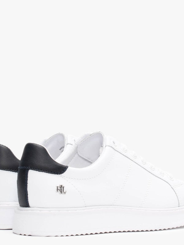 Angeline II White & Navy Leather Trainers