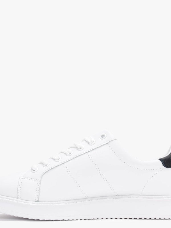 Angeline II White & Navy Leather Trainers