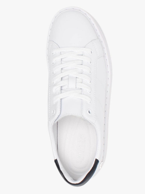 Angeline II White & Navy Leather Trainers