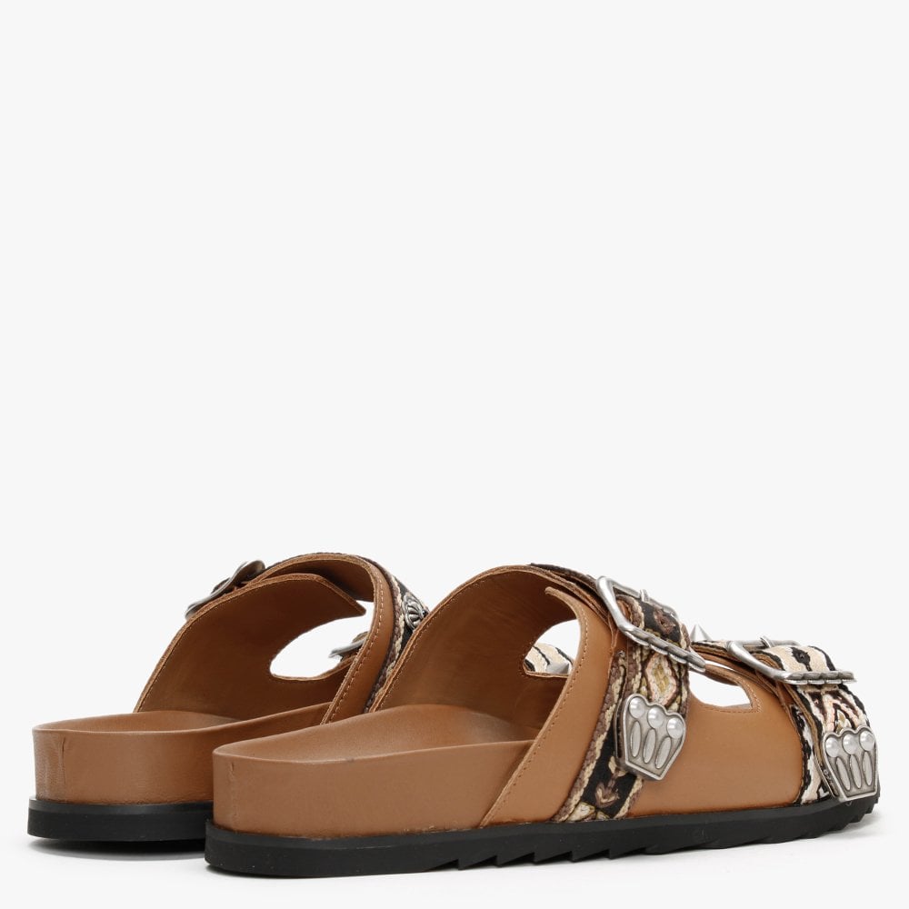 Ulysse Two Strap New Cinnamon Leather Mules