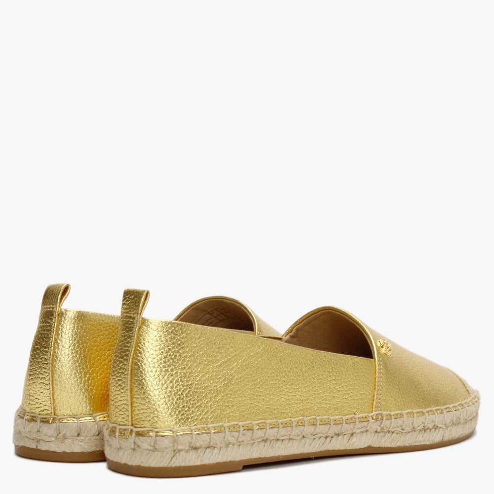 Cameryn Tumbled Gold Leather Espadrilles