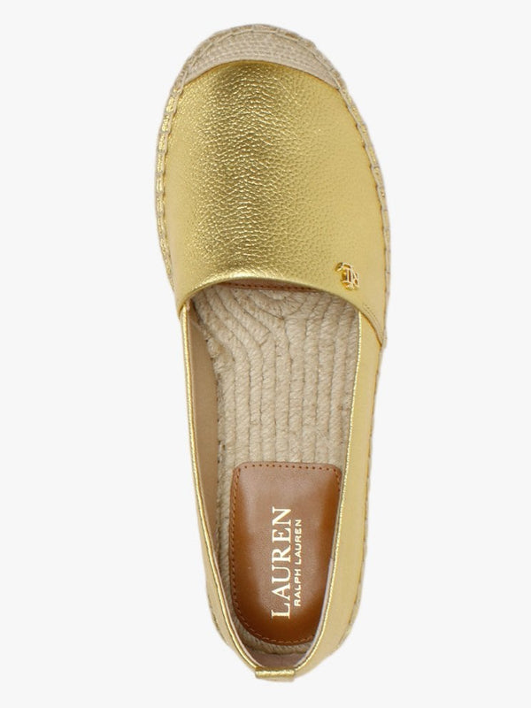 Cameryn Tumbled Gold Leather Espadrilles