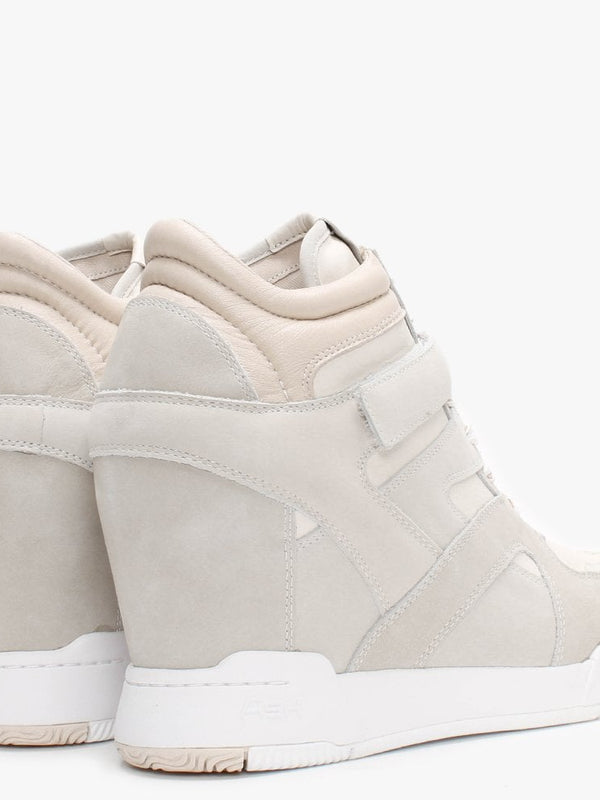 Body Beige Leather & Suede Wedge Trainers