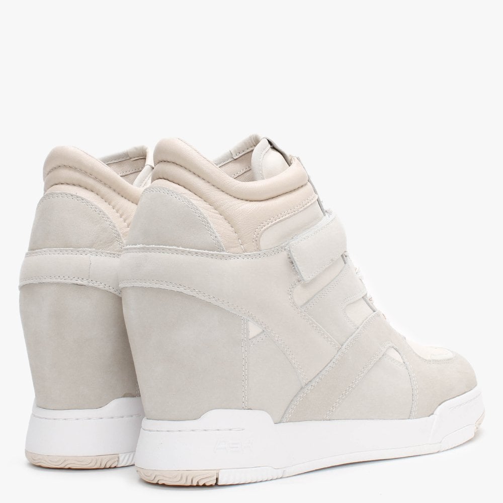 Body Beige Leather & Suede Wedge Trainers