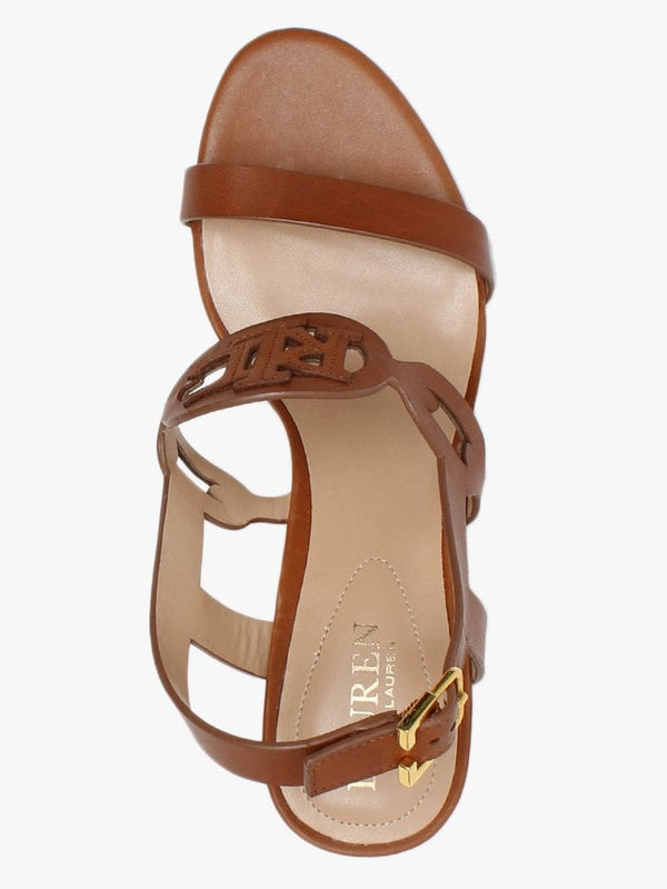 Amilea Burnished Tan Leather Wedge Sandals