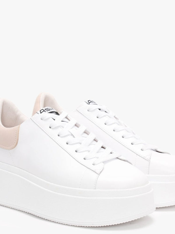 Moby White Pink Salt Leather Trainers
