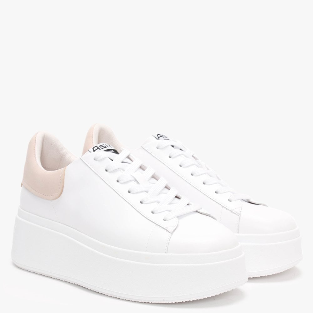 Moby White Pink Salt Leather Trainers