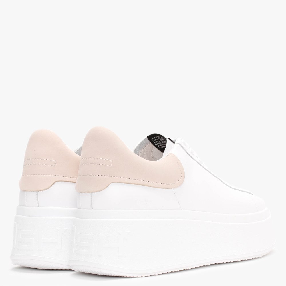Moby White Pink Salt Leather Trainers