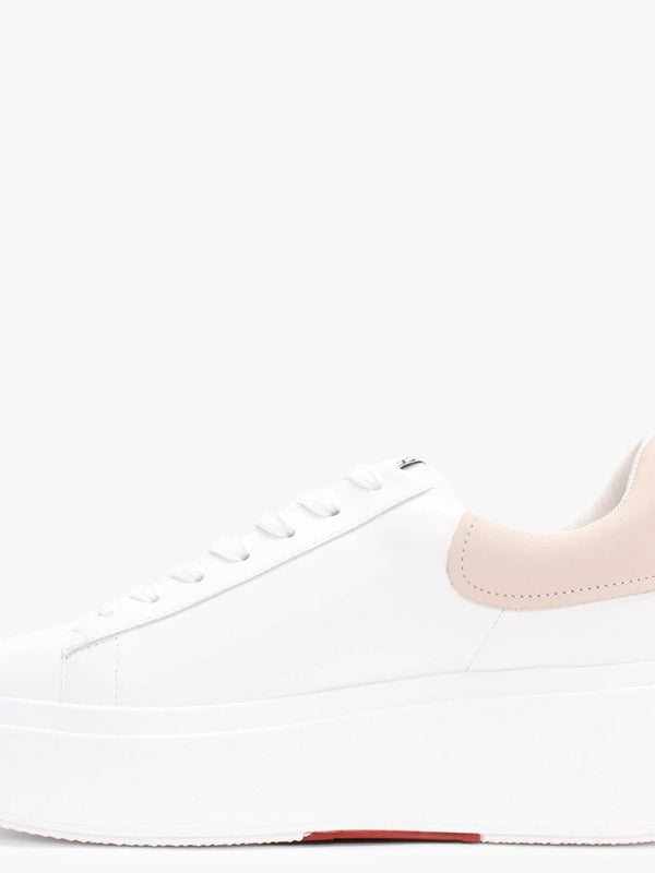 Moby White Pink Salt Leather Trainers