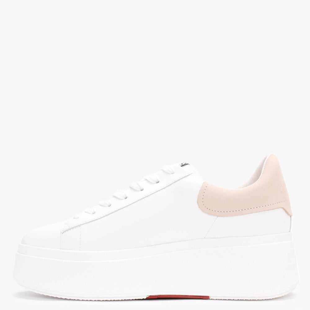 Moby White Pink Salt Leather Trainers